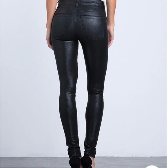 Citizens of Humanity Black Rocket Slick High Rise Skinny Leatherette Jeans 28 - Picture 2 of 4